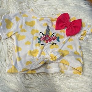 Lemon kiss 3 t girl crop top. Bow not included